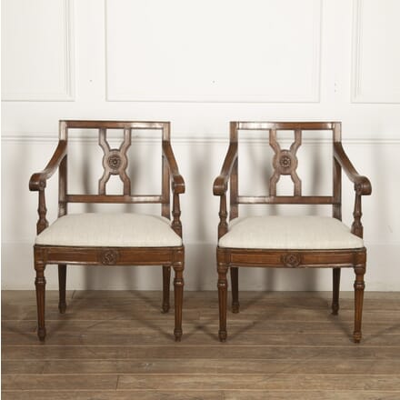 Pair of Italian Walnut Side Chairs CH2820003