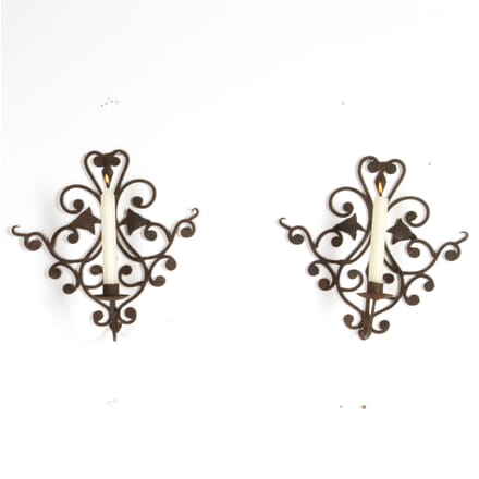 Pair of Italian Wrought Iron Wall Sconces LW3718093