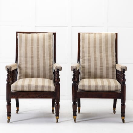 Pair of Large 19th Century English Simulated Rosewood Armchairs CH0622949