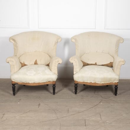 Pair of Large 19th Century French Lambrequin Armchairs CH1522669