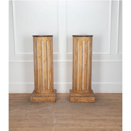 Pair of Large 19th Century Italian Hand Painted Wooden Columns GA2334346