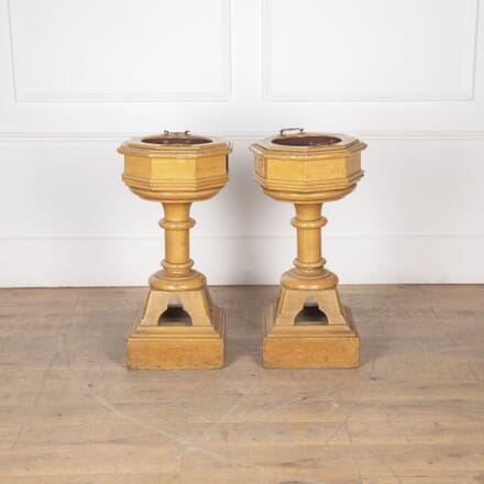 Pair of Large 20th Century Church Offertory Bowls on Stands OF8033190