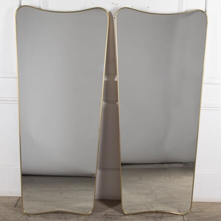 Pair of Large Contemporary Brass Mirrors MI4625426