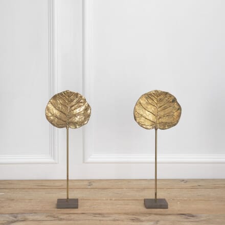Pair of Large Gilt Bronze Leaf Castings by Chrystaine Charles DA2933566