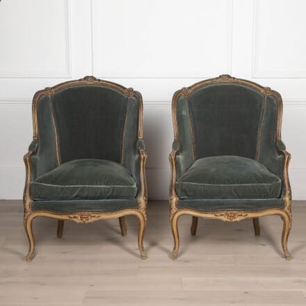 Pair of Large Louis XV Revival Style Armchairs CH1532445