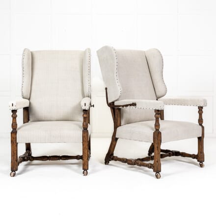 Pair of Large Scale French Reclining Wing Chairs CH0626229