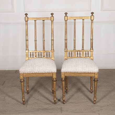 Pair of Late 18th Century Bois d’or Gilded Side Chairs CH2828427