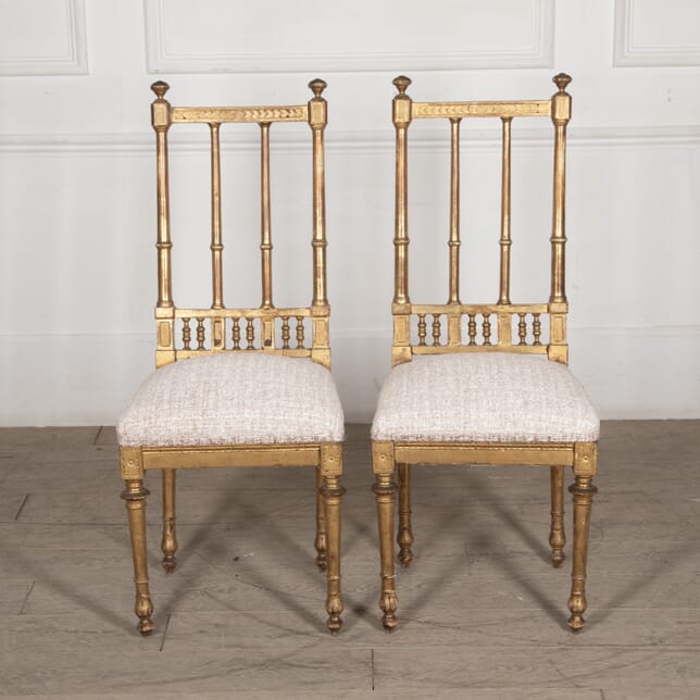 Pair of Late 18th Century Bois d’or Gilded Side Chairs CH2828427