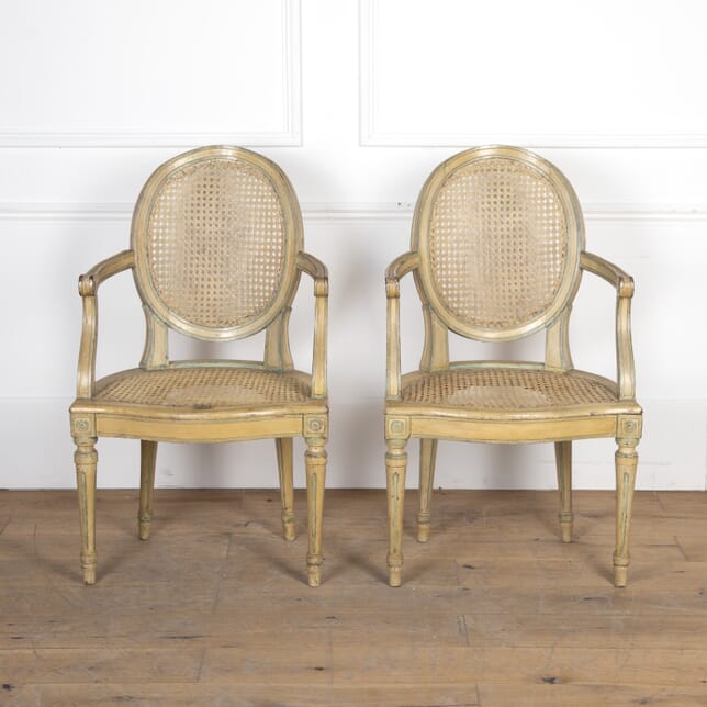 Pair of Late 18th Century French Caned Armchairs CH9021604