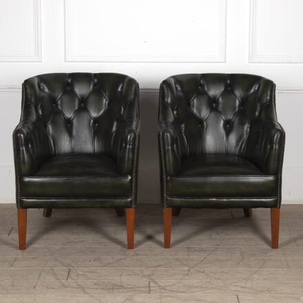 Pair of 20th Century Leather Library Chairs CH0523298