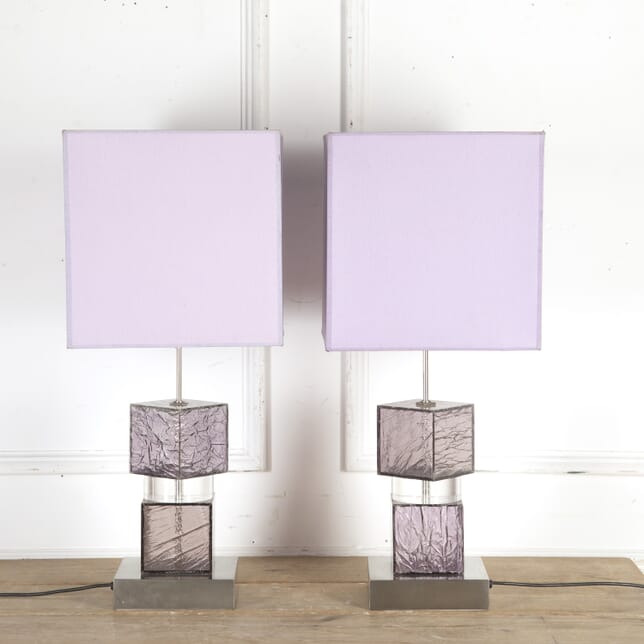 Pair of Italian Lilac Perspex Lamps LT8715852