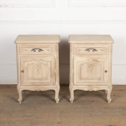 Pair of Louis XV Style Bleached Walnut Bedside Cabinets BD3425600