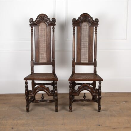 Pair Of Mid 19th Century Carolean Style High Back Walnut Chairs CH8026367