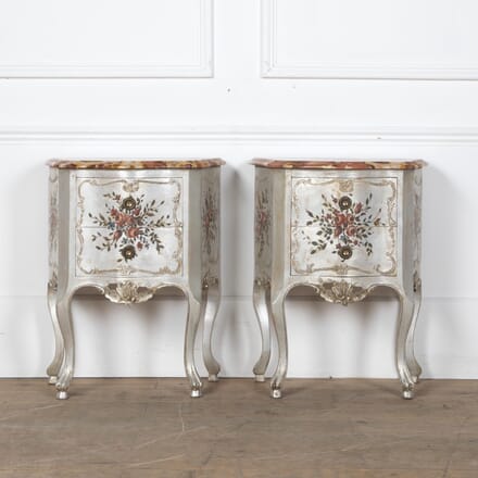 Pair of Mid 20th Century Venetian Silver Gilt Bedside Tables BD3428175