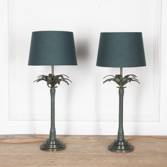 Pair of Mid Century Bronze Palm Tree Lamps LL0527861