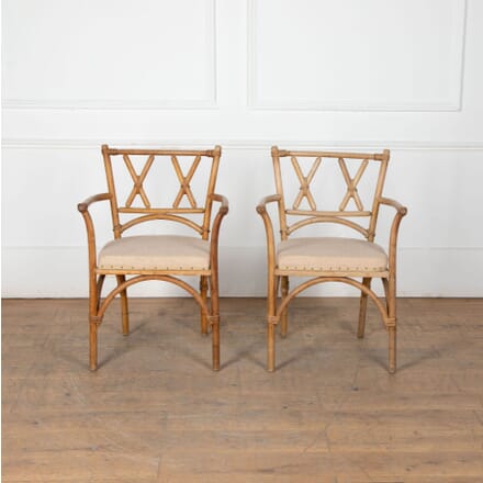 Pair of Mid Century Faux Bamboo Chairs CH3633909
