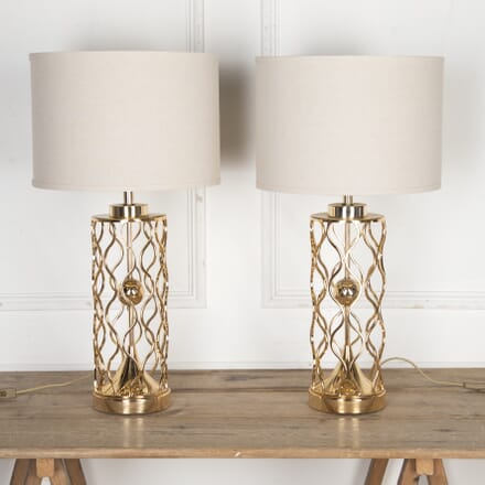 Pair of Modernist Gold Table Lamps LT3124148