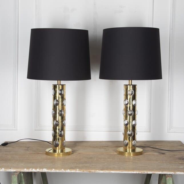 Pair of Italian Modernist Murano Glass Table Lamps LT4624349