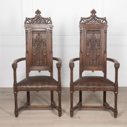 Pair Of Neo-Gothic Revival Armchairs CH1532458