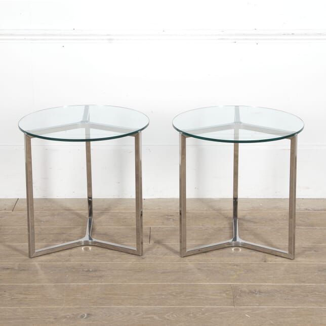 Pair Of Nickel and Glass Wine Tables CT3019286