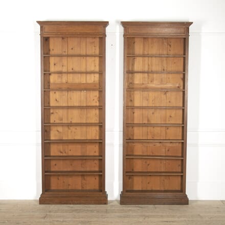 Pair of Oak Open Bookcases BK5214610