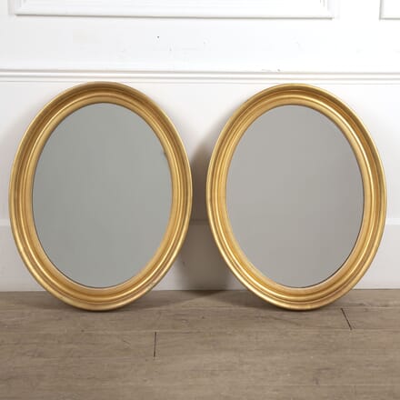 Pair of 20th Century Oval Gilt Mirrors MI0521616