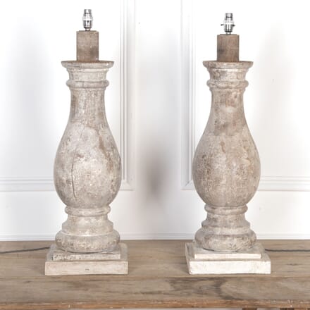 Pair of 20th Century Painted Balustrade Table Lamps LL3622013