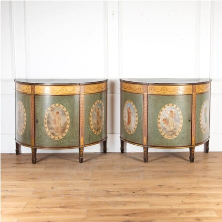 Pair of Painted Demi Lune Cabinets by Wright & Mansfield CC8013759