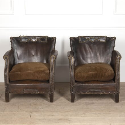 Pair of Petite 20th Century French Club Chairs CH1521027