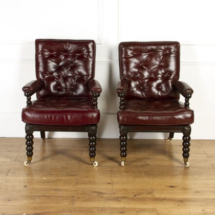 Pair of Regency Leather Bobbin Chairs CH7917794