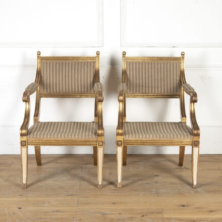 Pair of Regency Style Gilt Armchairs CH4715588