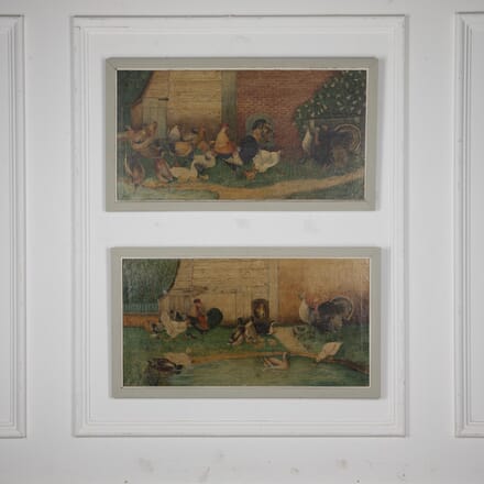 Pair of 20th Century Signed Farmyard Scene Paintings WD1524777