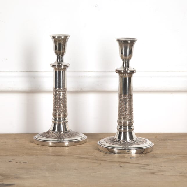 Pair of Neoclassical Silver Plate Candlesticks DA1516625