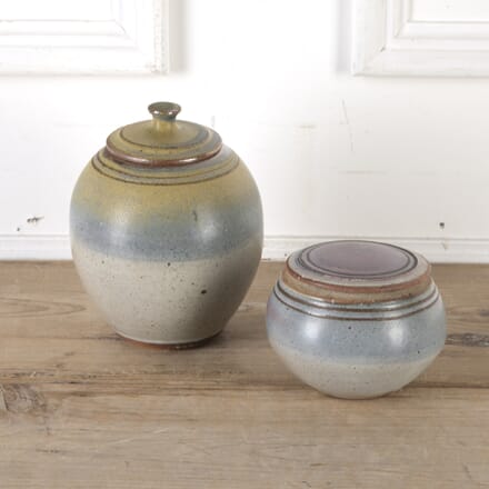 Pair of Stoneware Vessels with Lids DA9913729