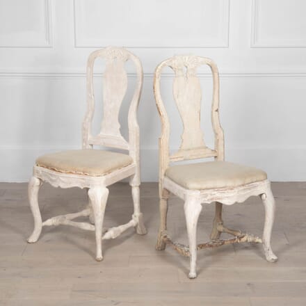 Pair of Early 19th Century Swedish Rococo Side Chairs CH7233004