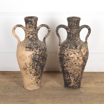 Pair of 20th Century Terracotta Amphora Vessels DA9023860