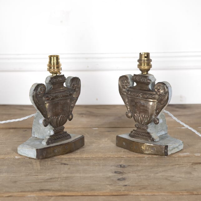 Pair of 19th Century Toleware Urn-Style Lamps LT1515414