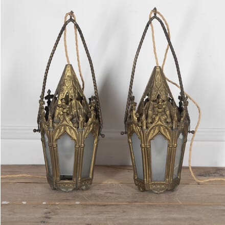 Pair of Late 19th Century Venetian Gondola Lanterns LL7025771