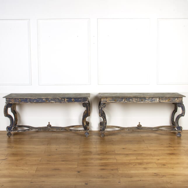 Pair of Italian Painted Console Tables CO3617332
