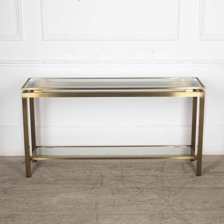 20th Century Patinated Brass Console Table CO3025618