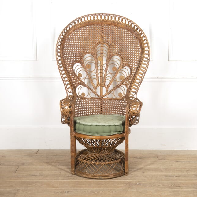 20th Century Wicker and Cane Peacock Chair CH2818256