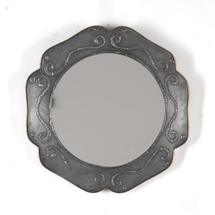 20th Century Pewter and Brass Circular Mirror MI2924059