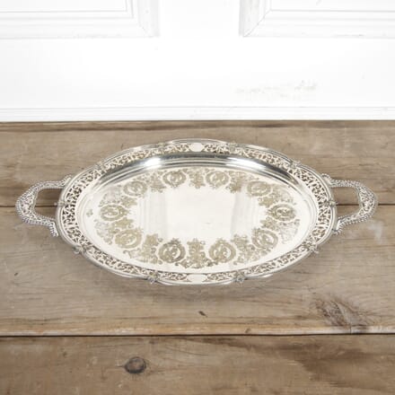 Victorian Silver Plated Twin Handled Serving Tray DA5819247