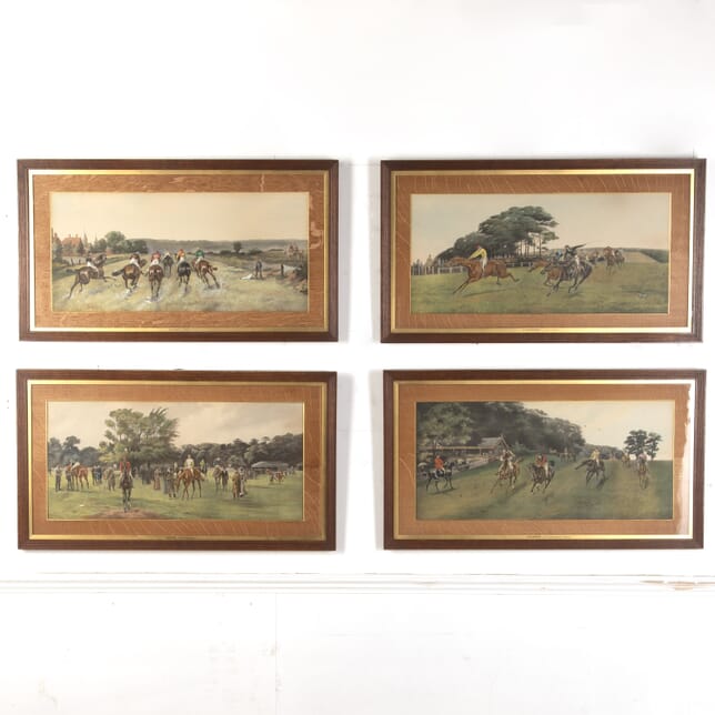 Set of Horse Race Paintings by John Beer WD4016735
