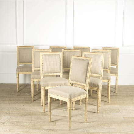 Set of 10 Louis XVI Style Dining Chairs CD019385