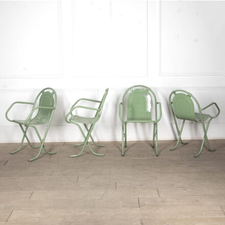 Set of Four French 20th Century Iron Garden Chairs GA4423880