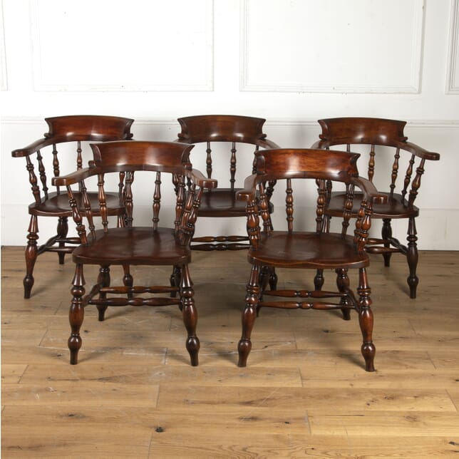 Set of Five 19th Century Smokers Bow Chairs CH5320629