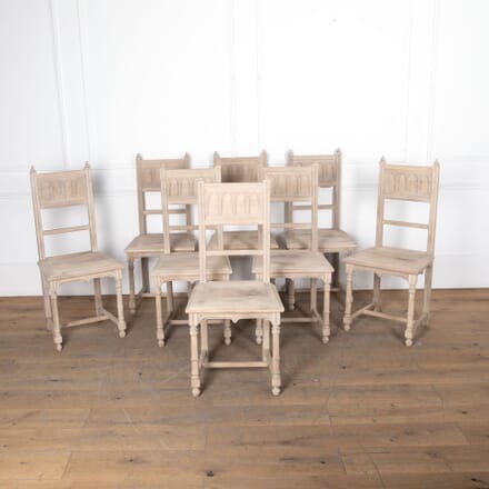 Set of Eight 19th Century Bleached Walnut Chairs CD3431309