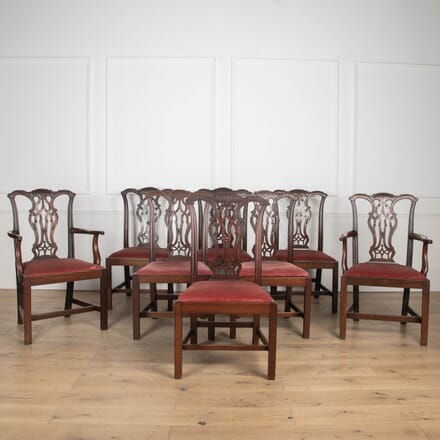 Set of Eight 19th Century Chippendale Dining Chairs CD7326752