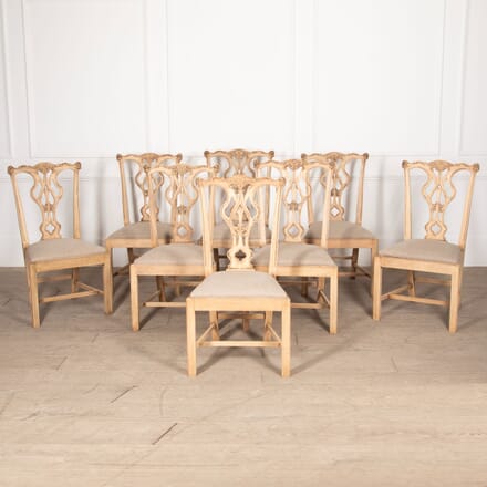 Set of Eight 20th Century Bleached Mahogany Dining Chairs CD8429467